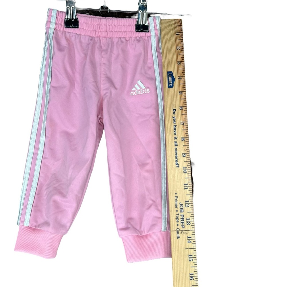 Adidas‎ Girls Baby 9 Months Pink Track Suit Jacket Pants Active Sports Stripes - Picture 9 of 13